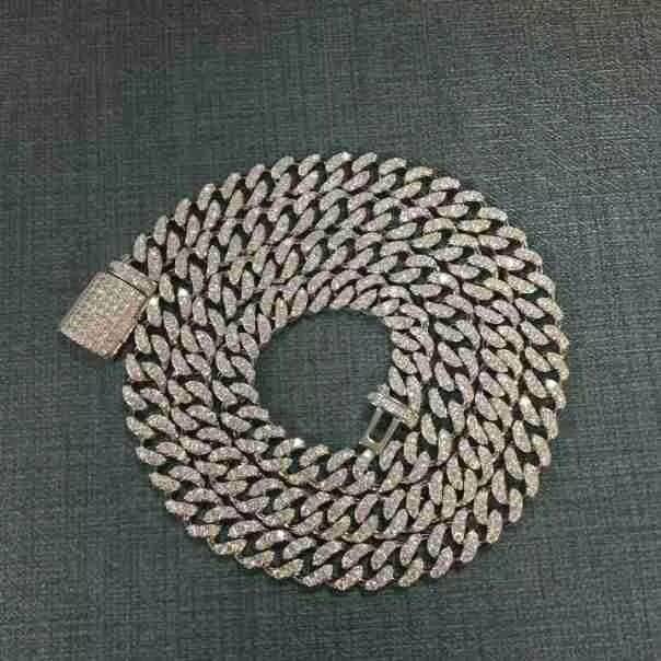 Hip Hop 6mm925 Silver Moissanite Mens Custom Cuban Chain