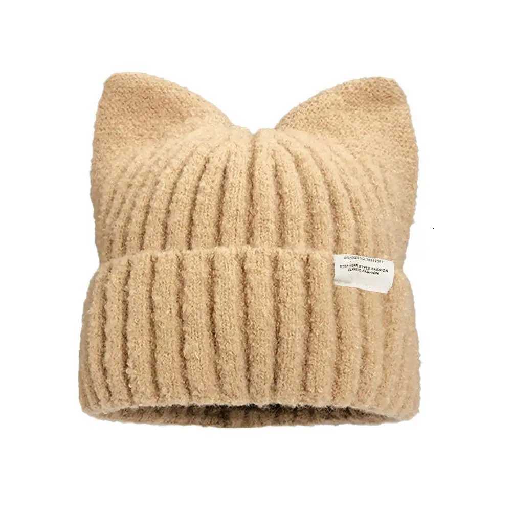 Cat Ear Beanie Winter Hat Warm Knitted Cap with Windproof Thickened Design Cute Autumn Winter Warm Accessories for Women GirlsXJ251101