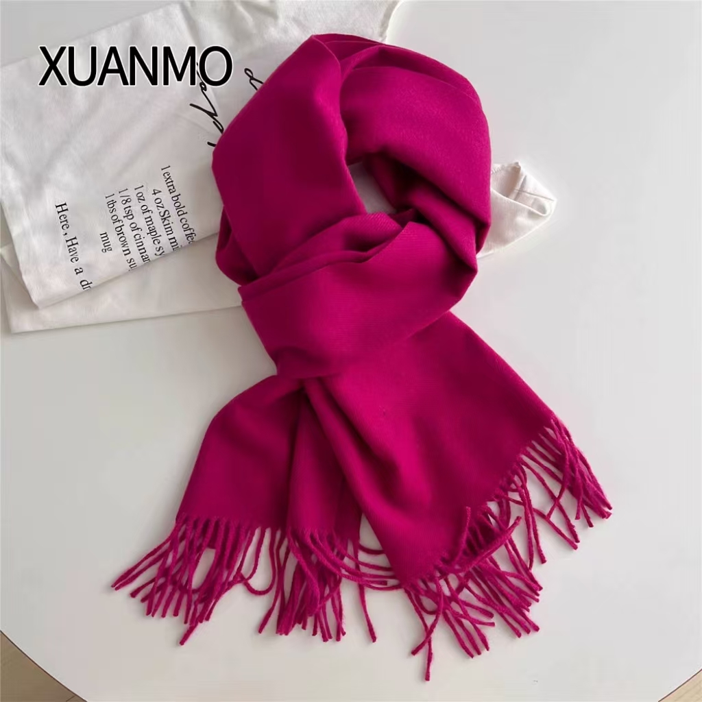 H1234 A relaxed, Korean-style, multi-functional pure cashmere warm shawl.