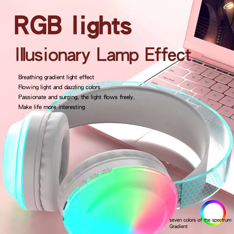 WGH-14 Wireless RGB Light-emitting Pulse HiFi High-quality Three-dimensional Cool Earphones Support Customization
