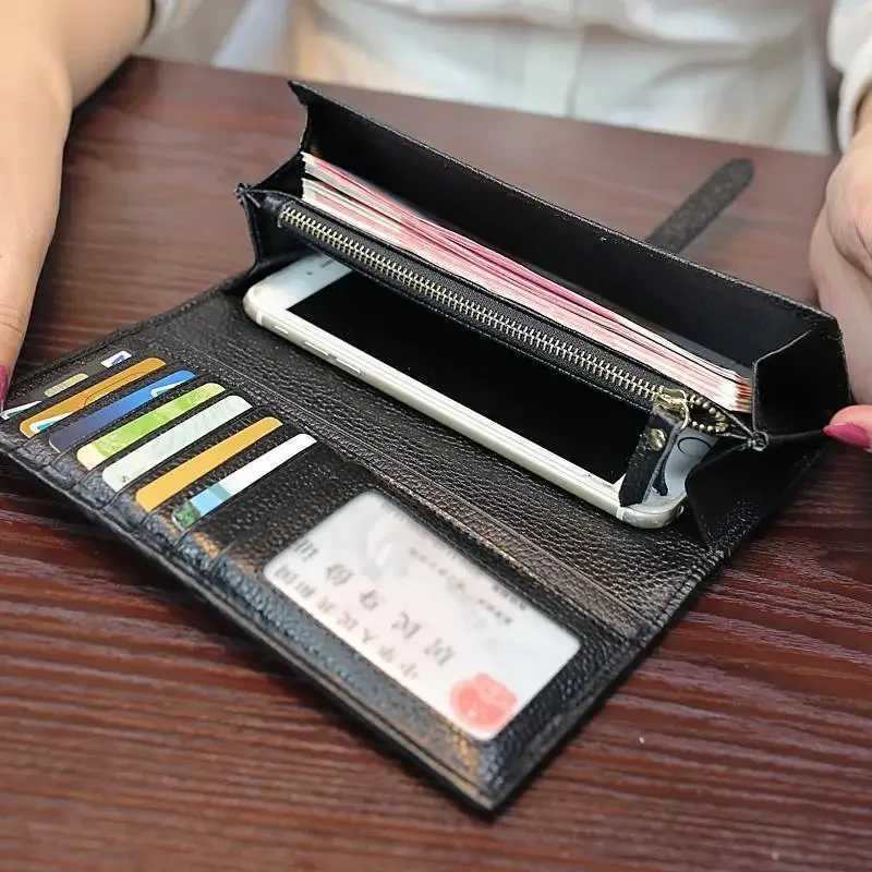 New Fi Leopard Cow Genuine Leather Wen Lg Wallets Real Leather Fem Luxury Brand Designer Cluh Girl Gift C Purse Y251101