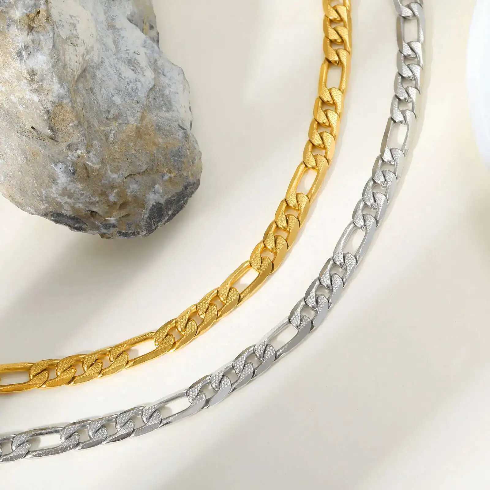 Prjewel stainless steel chain bracelet suitable for women and men K adjustable gold Sier color simple bracelet for couples fashionable handmade jewelr