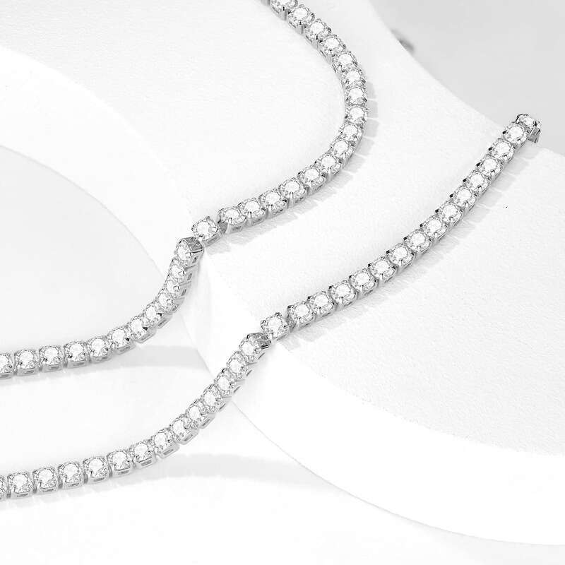 Tennis 14K gold-plated rhie butterfly necklace for women, exquisite zircon cut artificial chain 3mm