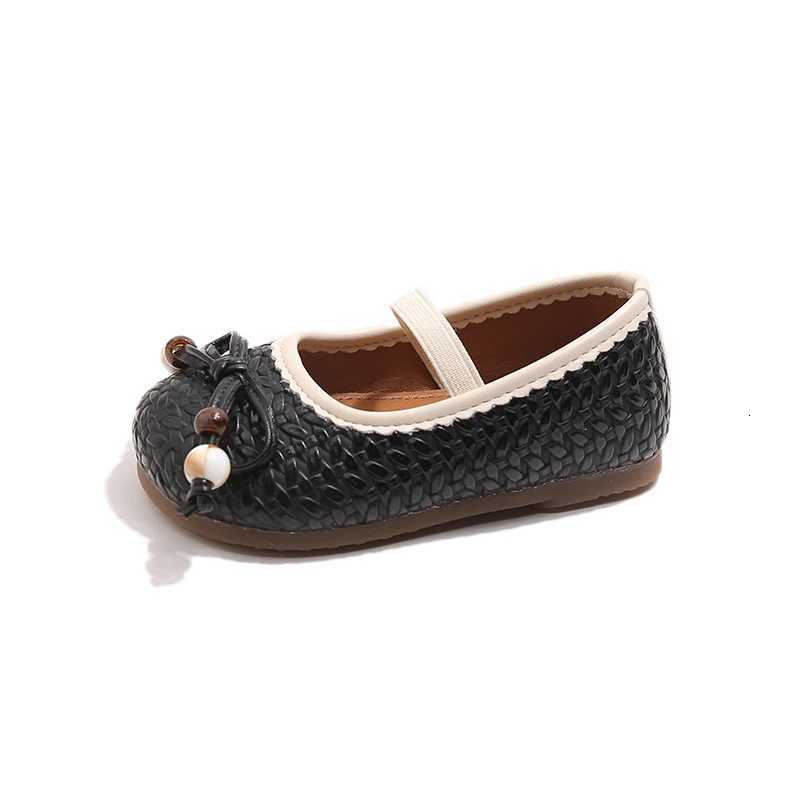 Girls Casual Leather Shoes Weave Sweet Kids Flats with Simple Bows 2025 Autumn New Children Princess Dance Shoes Korean StyleT251101