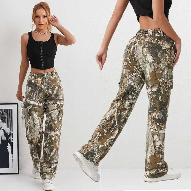2025 Womens Jeans Denim Pants Camouflage Euramerican High Waist Girl Style Jean Trousers Colorful Straight Leg Wide Leg Pants J251031