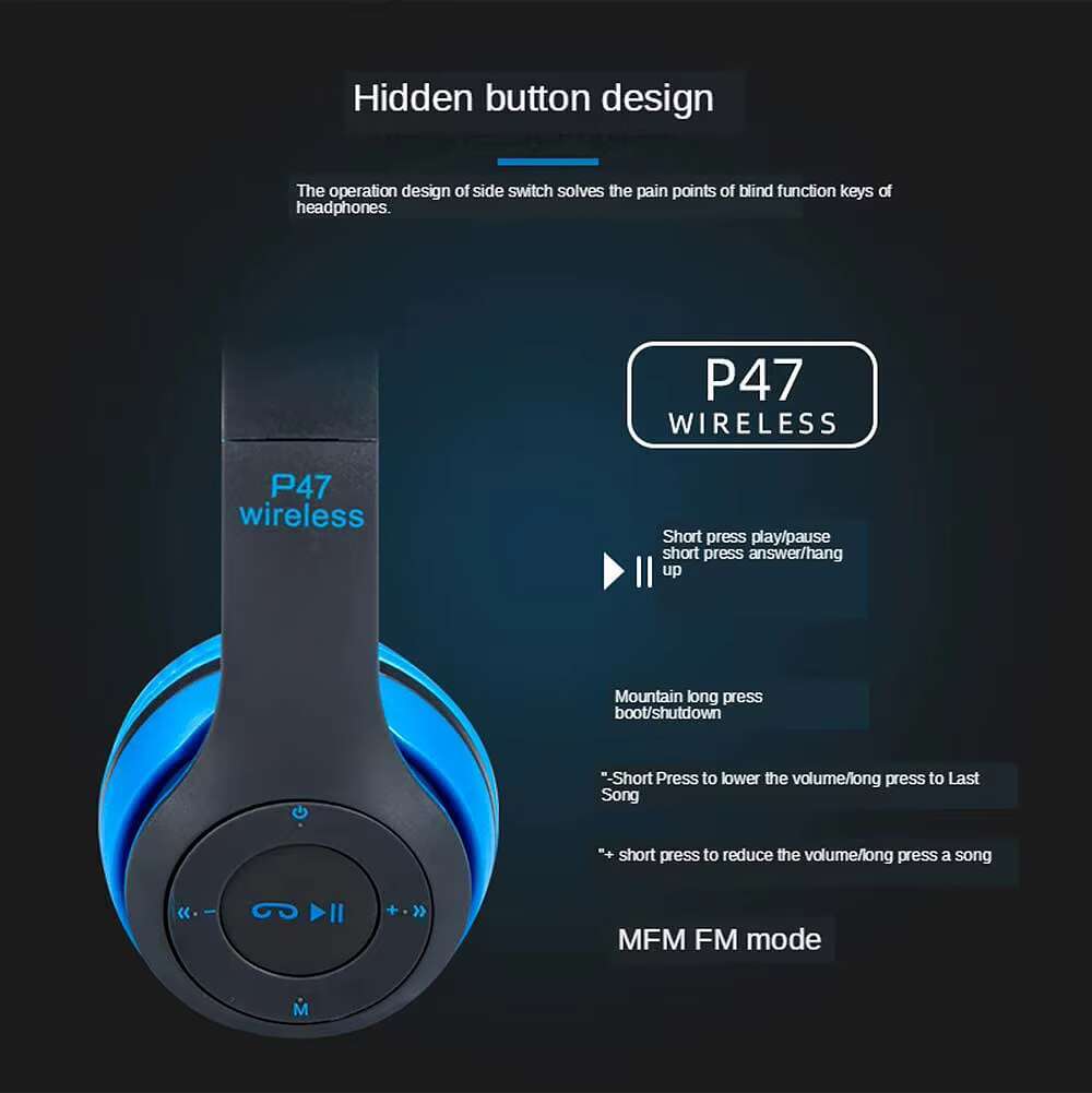 The Cheap Price P47 Headset Sports Earphone with TF Card Hands Free Wireless Headphone With Microphone