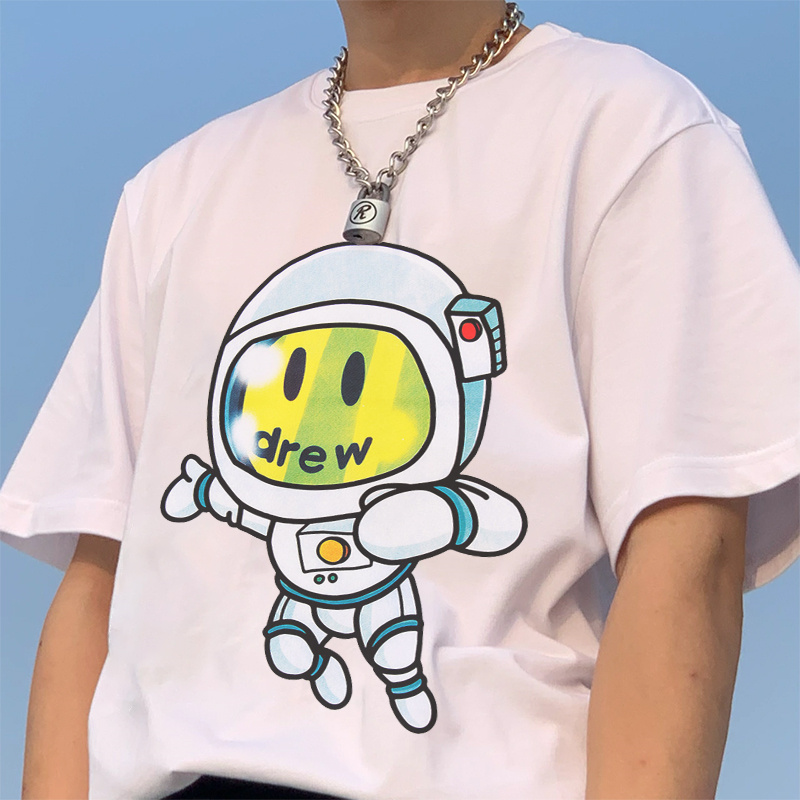 DREW HOUSE Smiling Face Astronaut Tshirt Mens Clothing White T-shirts Drew