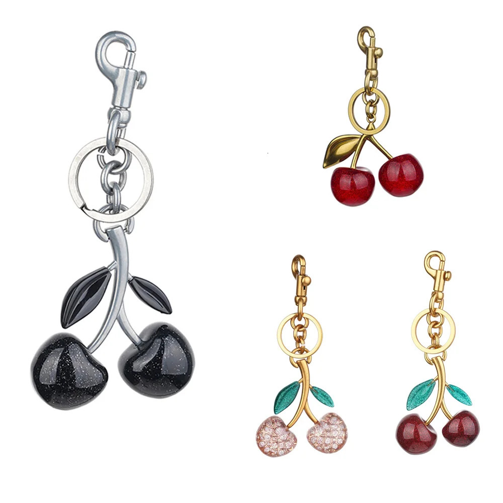 Black Cherry Charm Accessories Handbag Pendant Cute Cherry Charm Keychain Bag Decorative Shoulder Bag Wallet and Wallet 250326