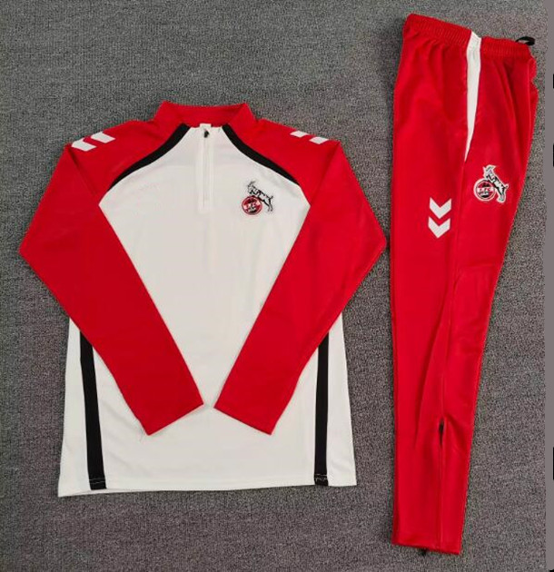 2025 2026 FC KOln half zipper tracksuit soccer jersey 25 26 MARTEL HUBERS WALDSCHMIDT KAINZ HUSEISIC LJUBICIC tracksuit training Half pull long sleeve sets kit