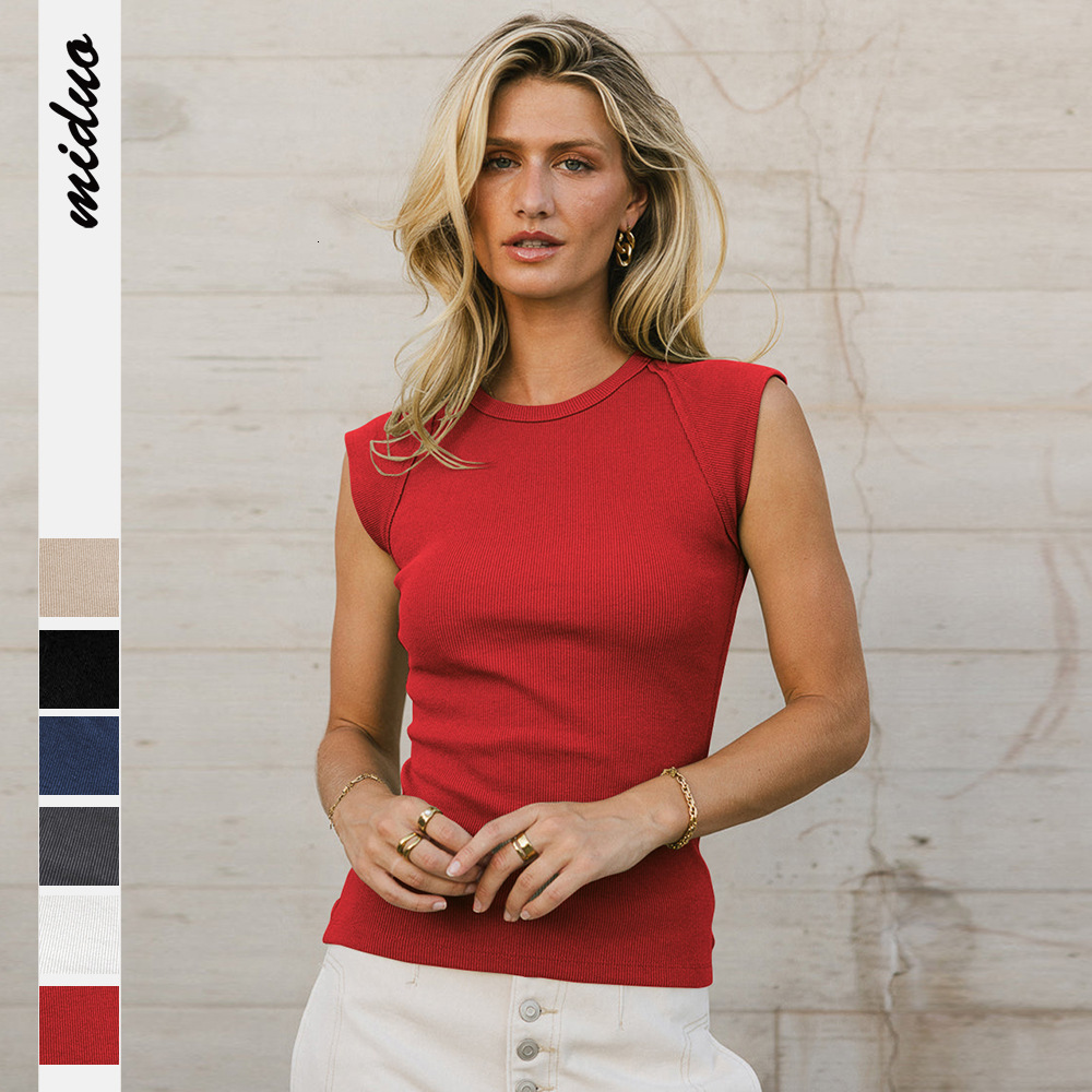 New women's slim fit sleeveless round neck knitted ribbed solid color top, fashionable and sexy spicy girl vest