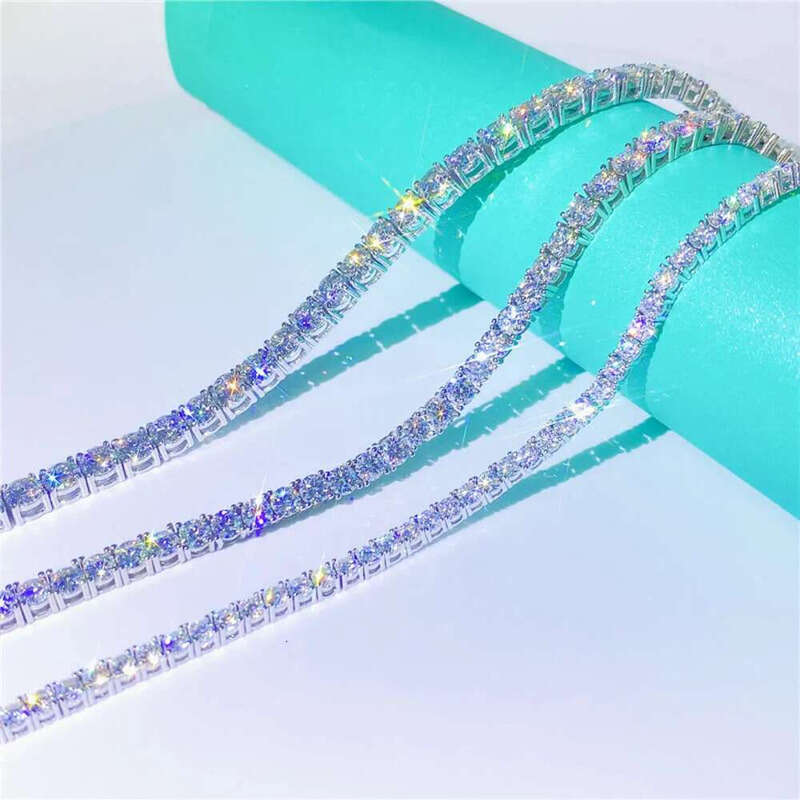 Real Gold Jewelry 5mm 16 18 20 22 24 26 28 Inches Gra Certificate Vvs Moissanite Dia Tennis Chain
