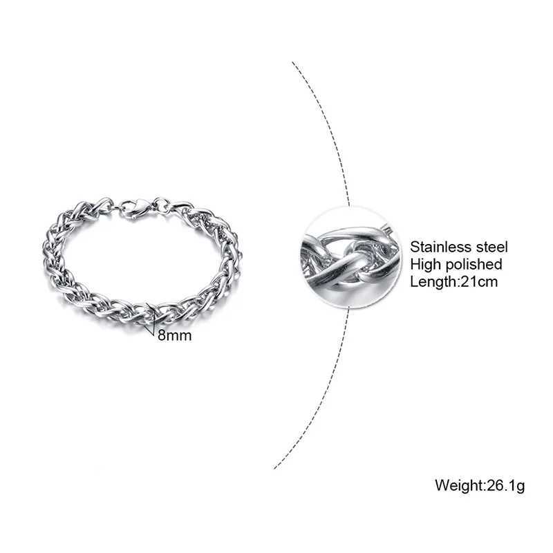 Mens jet aircraft made of 3 to 8mm wide stainless steel with chain brackets and 7.48 to 9-inch long clips Y250329