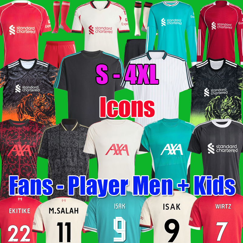 FRIMPONG EKITIKE long sleeves Wirtz 25 26 MAC ALLISTER soccer jersey 2025 football shirt goalkeeper SZOBOSZLAI A.BECKER men kids kit SALAH Pre-match Training