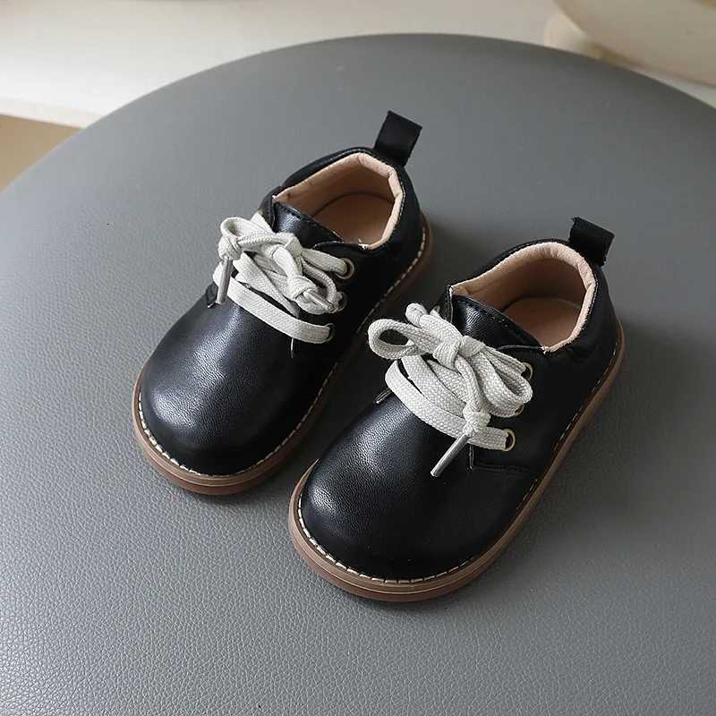 ChildrenCasual Leather Shoes Fashion Toddler Gilrs Boys Laceup School Shoes Autumn Spring 3 4 5 6Y Fashion Mary Jane ShoesT251101