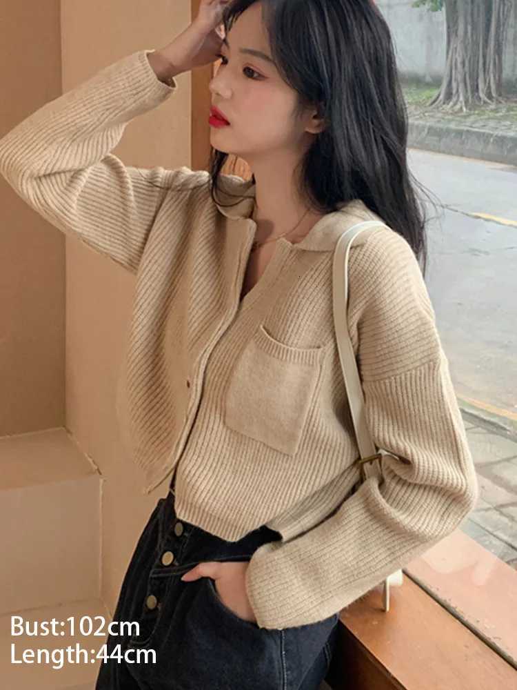New Fashion Short Cardigan Womens Sweater Autumn Winter Long Sleeve Single Breasted Sweater Coat Office Lady Casual Winter TopsT251101