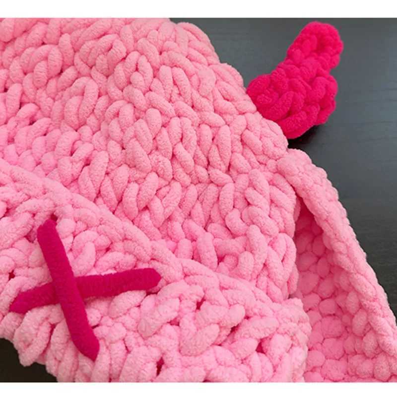 Unisex Autumn Winter Handmade Crochet Knitted Hat Soft Warm Long Ear Beanie Hat Men Women Casual Y2K SkullCap Hats Ski CapsXJ251101