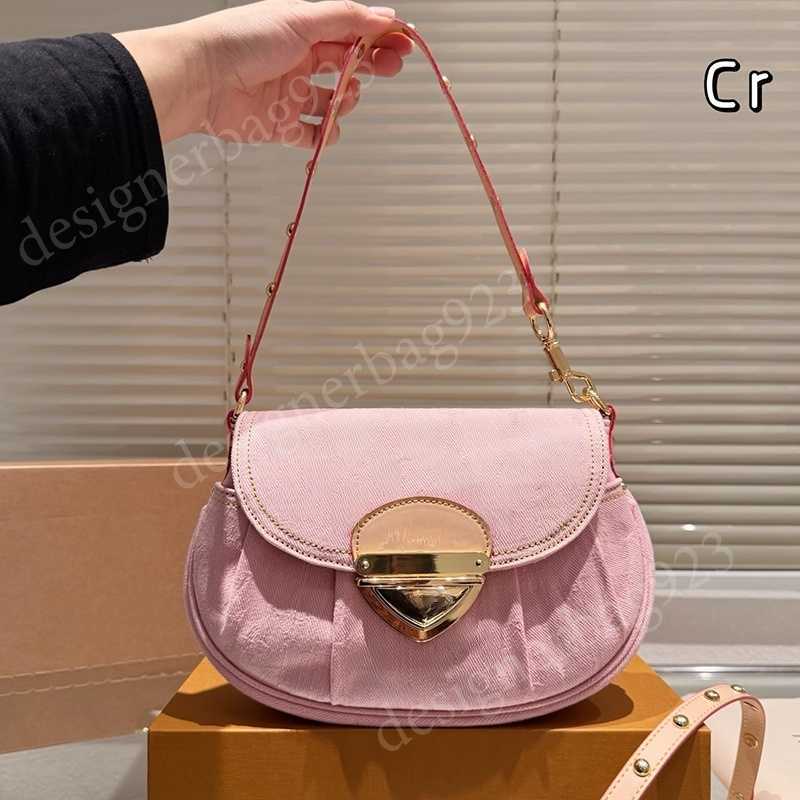 Shoulder Bags 10A Shoulder Bags pink Denim Vintage Designer Shoulder Bag Women Tote Bags Handbag travel bag Flower Underarm Bag Print Purse03