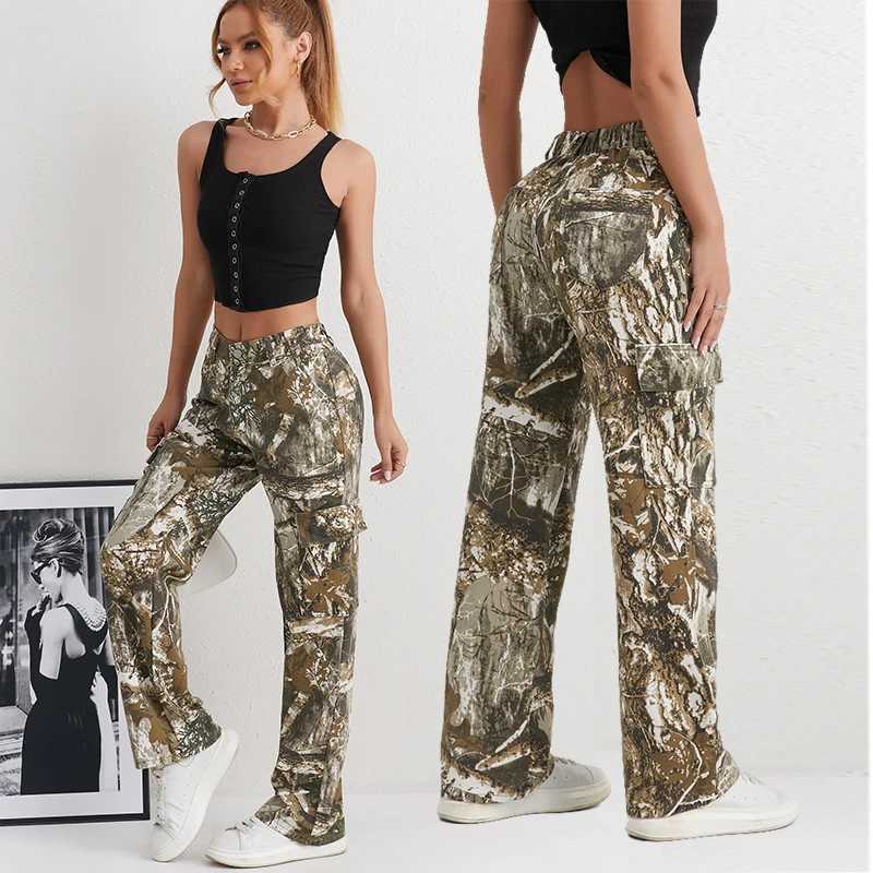 2025 Womens Jeans Denim Pants Camouflage Euramerican High Waist Girl Style Jean Trousers Colorful Straight Leg Wide Leg Pants J251031