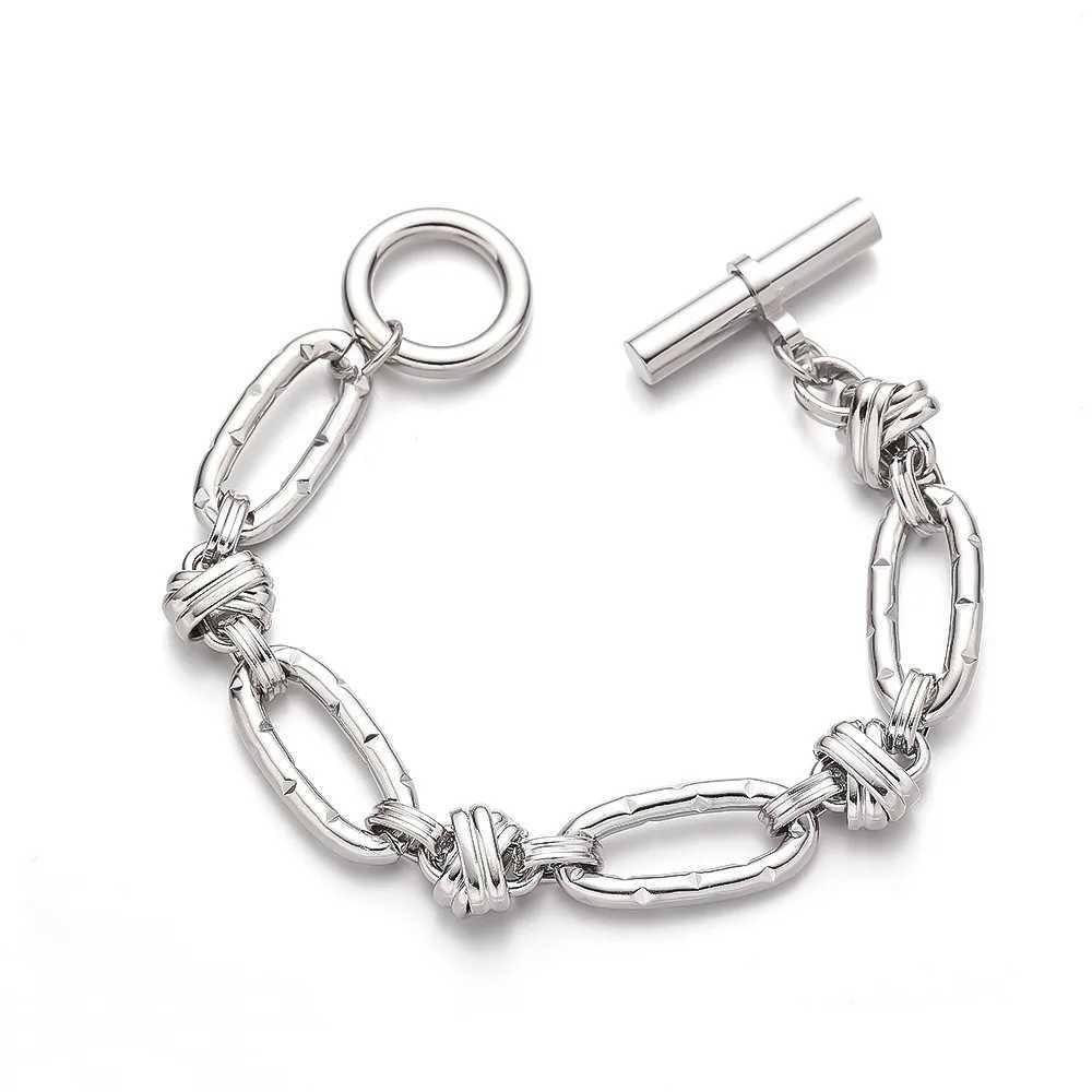 New Hip Hop 316L Stainless Steel DIY Chain Bracelet Suitable for Women Heavy Fashion Aesthetics Punk Jewelry Y250329