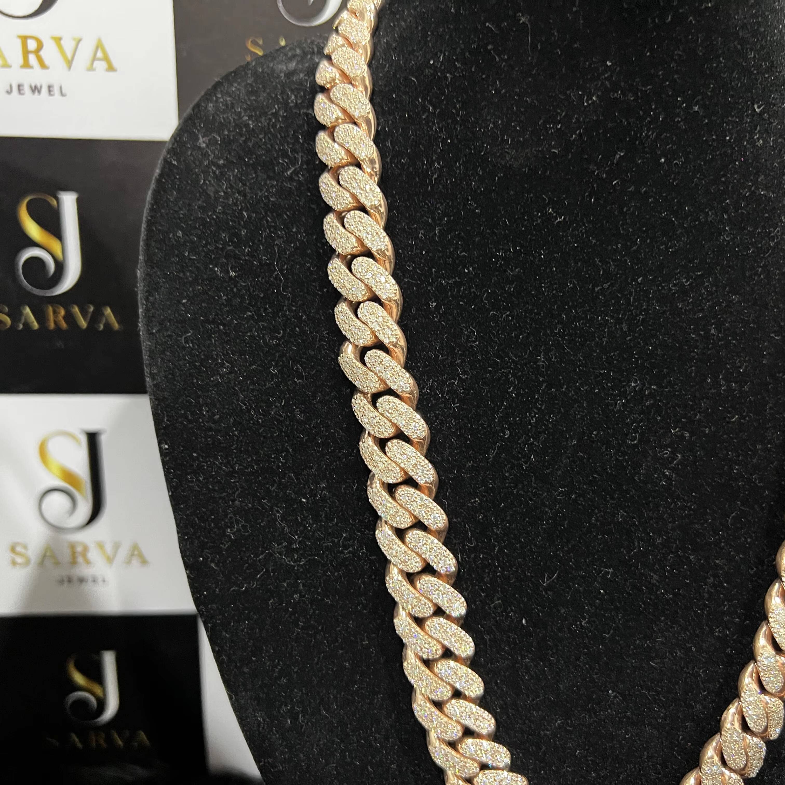 Heavy Thick Necklace Chains 20mm Big Stone Cuban Link Chain Iced Out VVS Moissanite 925 Silver Hip Hop Fine Chains Necklaces Men