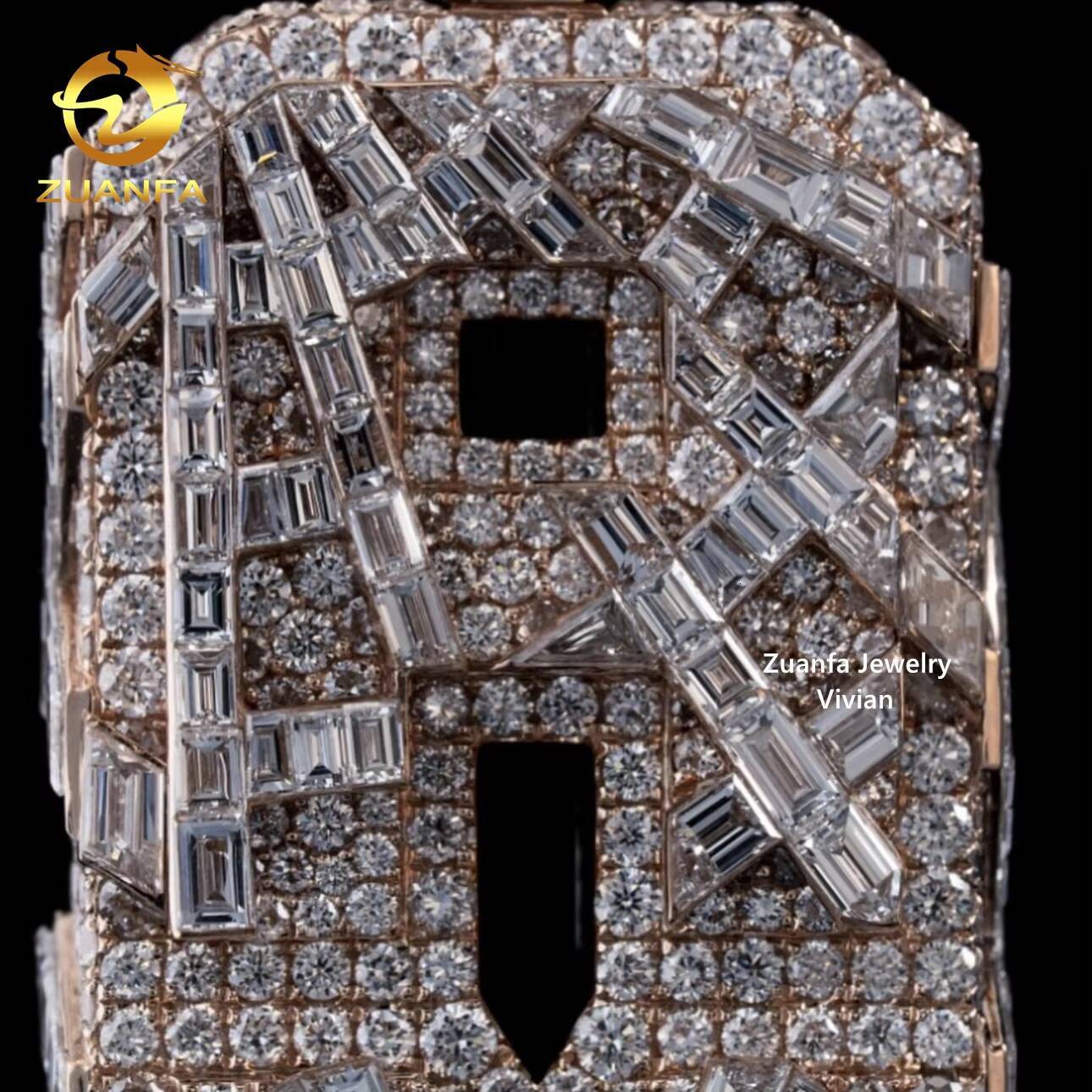 Custom Luxury Fashion Hip Hop VVS Moissanite Pendant Sterling Silver 925 Fine Jewelry with Iced Out Moissanite Letter Pendant