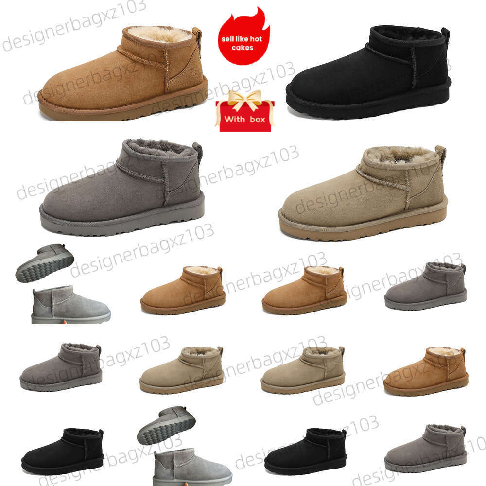 Tape Box Freight Free Uggbootwomen Designer Shoes Sandals Classic Short Hot Selling Colors Are Black And Maroon Snow Boots Sheepskin Wool Lined Thickened Warm
