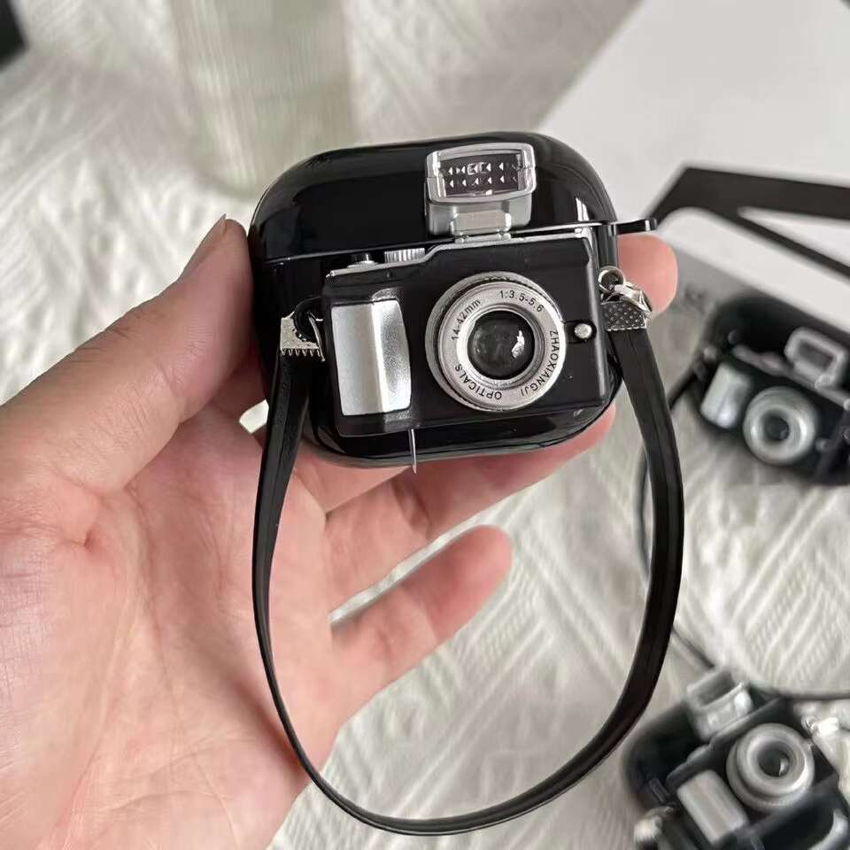 Retro Mini Camera Toys W/Strap Leather Soft Tpu Gel Silicone Headphone Earphone Accessories Case Cover for 12 3 Pro