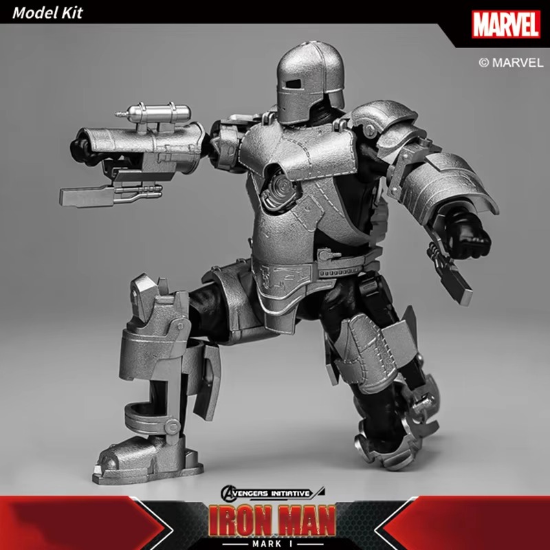 Fondjoy Marvel Avengers Iron Man MK1 1/12 Scale ABS Action Figure, Movable Joints Collectible Model Kit for Boys Adult Collectors, Birthday Gifts