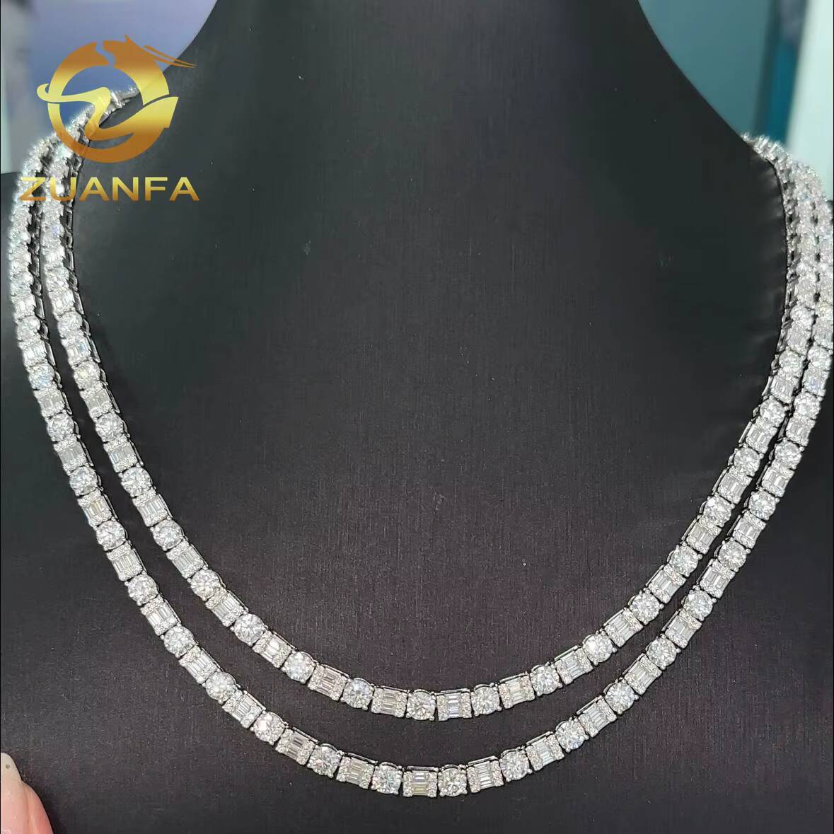 Pass Diamond Tetser 5mm 925 Silver Moissanite Tennis Chain Fashion Hip Hop Jewelry Iced Out Tennis Necklace