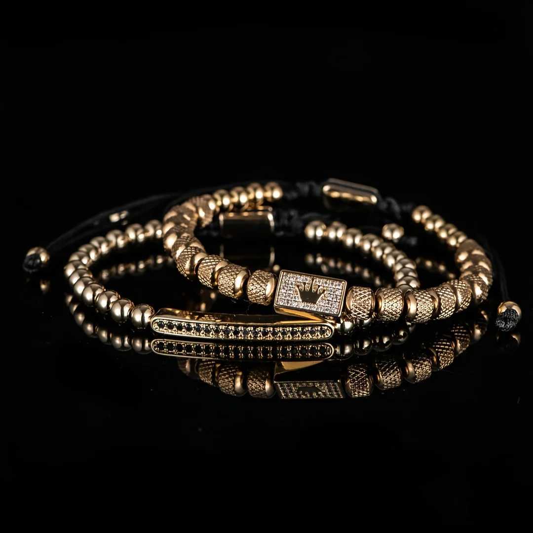 2 pieces/set of customized Charm Crown Bracelets for mens jewelry accessories set Y250329