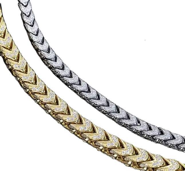Franco VVS Moissanite Diamond Chain 925 Sterling Silver Necklace Iced Out Hip Hop Jewelry Gift for Her