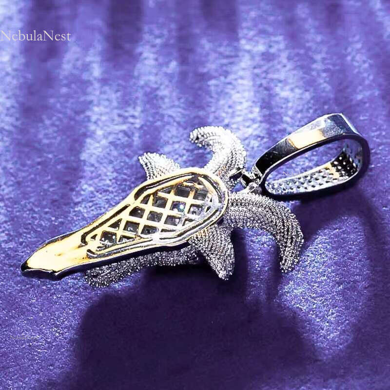 Pass Dia Tester Hip Hop D Color Iced Out Moissanite Men's Goat Head Pendant With Sterg Sier GRA