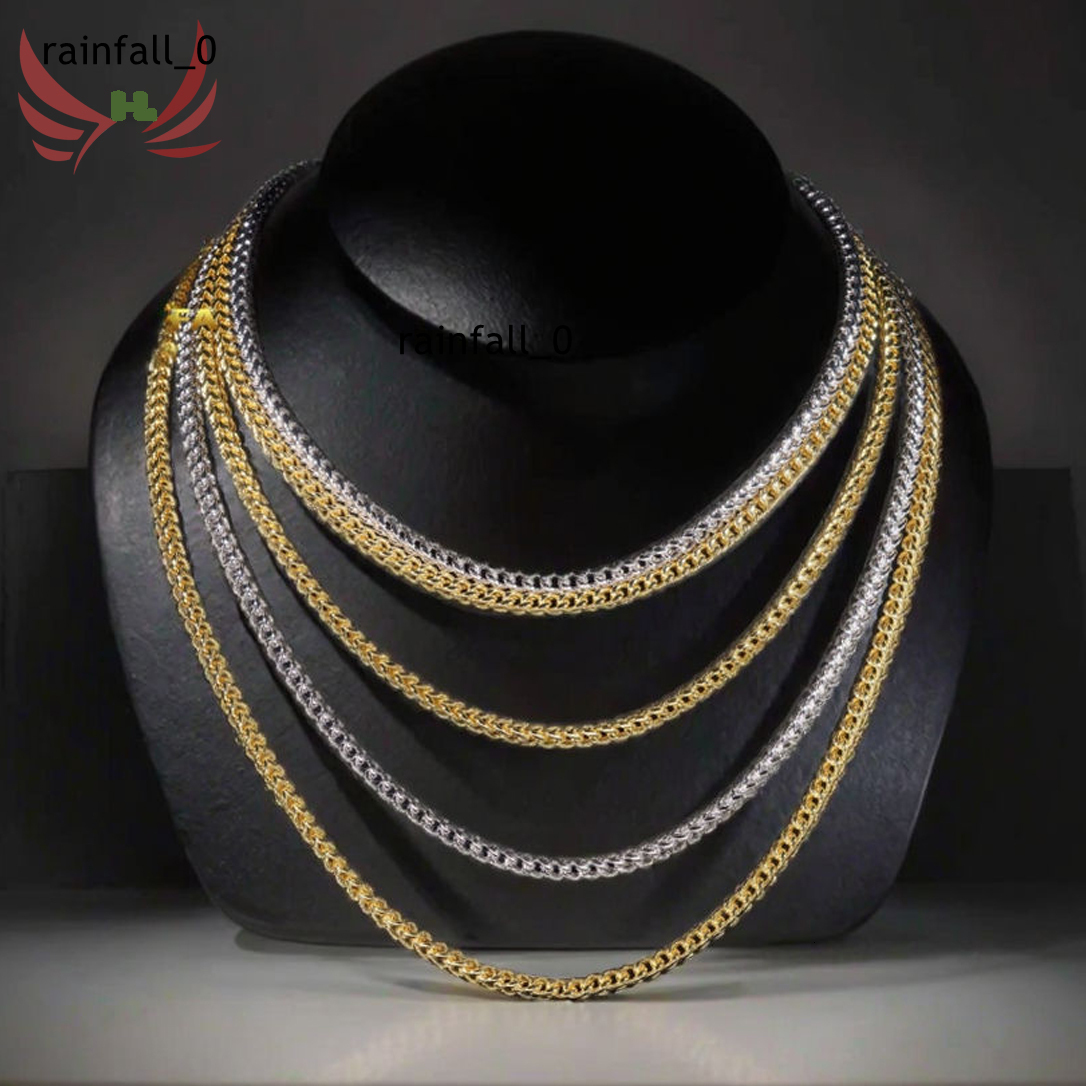 European American HipHop 4mm Stainless Steel Reversible Link Chain S925 Silver Moissanite Clasp Chokers Necklaces Gift