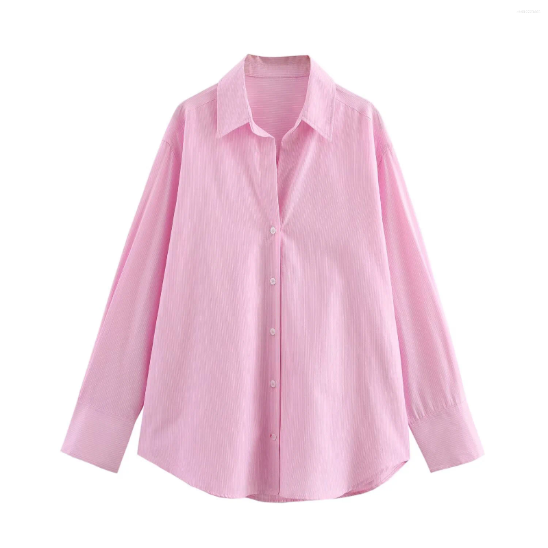 Women's Blouses European And American Style Foreign Trade Clothing Retro Loose Slim POLO Lapel Poplin Shirt Top