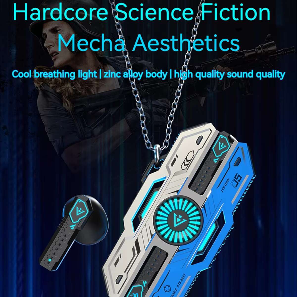 New nical Armour BT5.3 Wireless Gaming TWS Earphone Headphones With Game Music Dual Mode and LCD Light X37