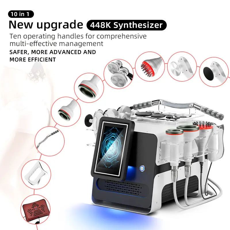 New 2026 Upgrade 448K Radio Frequency Face Lifting Skin Tightening Thermal Diathermy 9 Handles + EMS Pads Lymph Drainage Body Contouring Fat Loss Mach