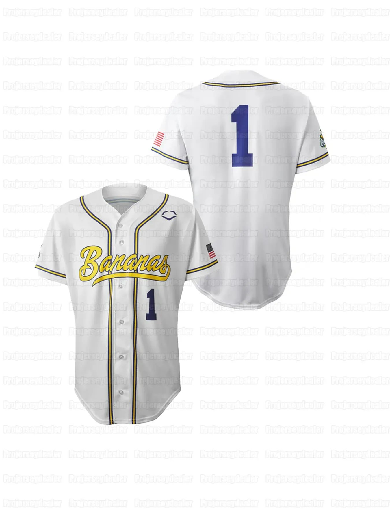Savannah Bananas Baseball Jersey Eric Jones Noah Bridges Noah Niznik Adam Virant Zack Gillum Reese Alexiades Ryan Cox Kyle Luigs Jackson Olson Eric Jo
