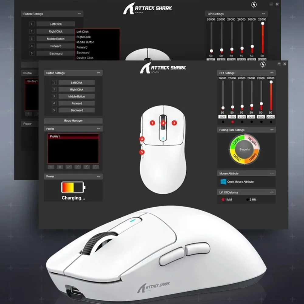Attack Shark X3 X3Pro Wireless Gaming Mouse 26K DPI PAW3395 Sensor TriMode 8K Polling Rate UltraLightweight Programmable Butto X251101