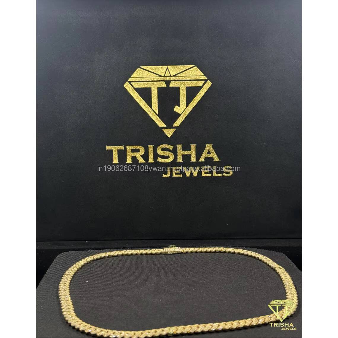 Genuine VVS Moissanite Diamond Cuban Link Necklace 925 Sterling Silver Test Approved chain for Men