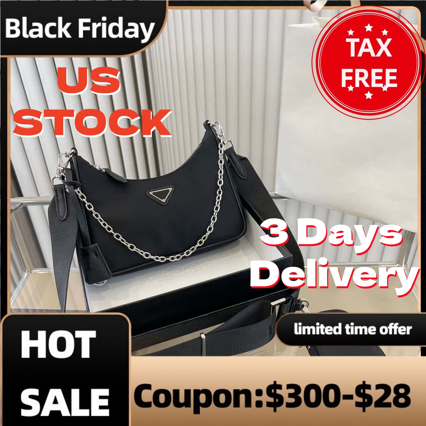 Three-in-one recycled nylon bag Designer Bag luxury Leather bags High quality chain bag wallet mini purses for women handbag crossbody bags underarm bag