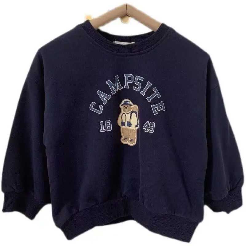 Korean Autumn Kids Babys Boys Sweatshirt Round Collar Bear Letter Print Toddler Boys Pullovers Casual Children Boy Slong SleevesT251101