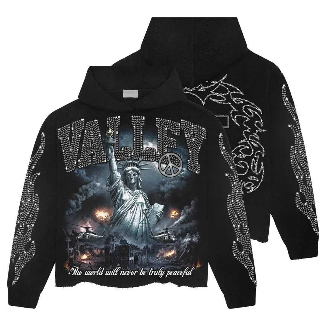 2025 New Y2K Retro Street Style Statue of Liberty Street Trend Hot Digital 3D Printing Men and Women Loose and Versatile Hoodie L251031