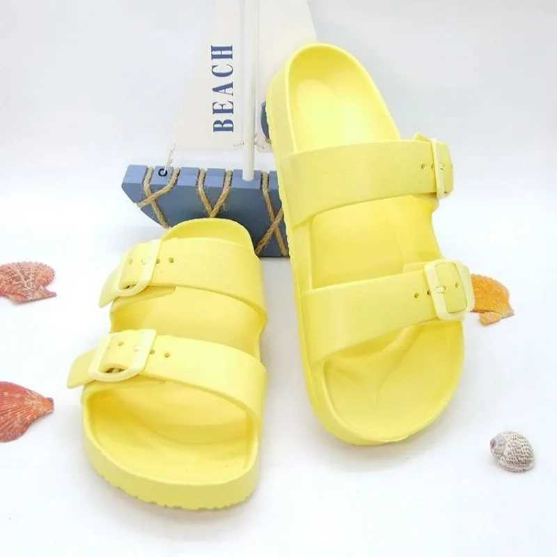 Summer EVA unisex outdoor slider high-quality non slip sandals soft fashionable green trend simple beach jelly shoes slider plus46 Z250401