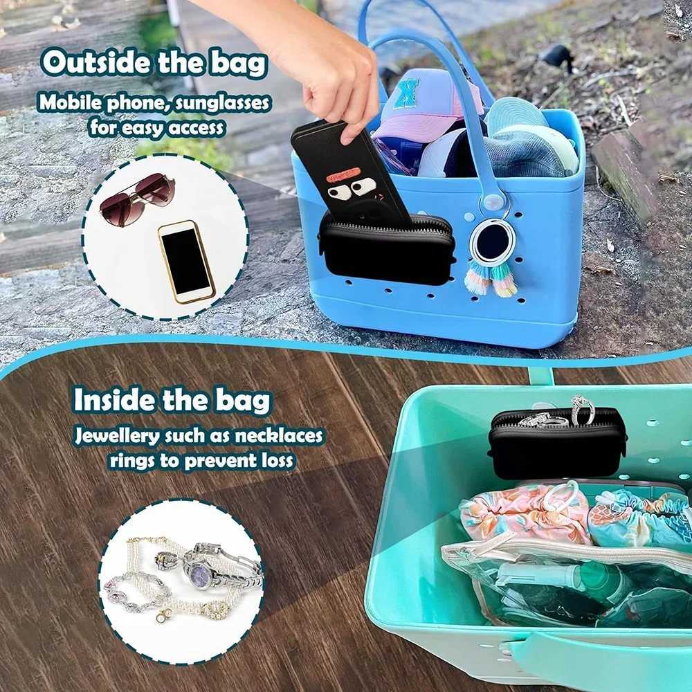 1 Pcs Silicone Change Bag Phone Holder For Beach Bogg Bag Soft Silicone Insert Wallet Charm For Bogg Bags Accessories AttachmentC250401