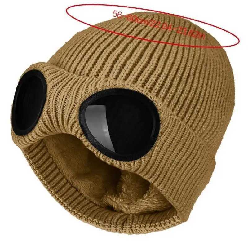 652F Ski Goggle Beanie Crochet Hat Ski Hat With Goggles Winter Knitted Beanie Hat Party Beanie Halloween HatXJ251101