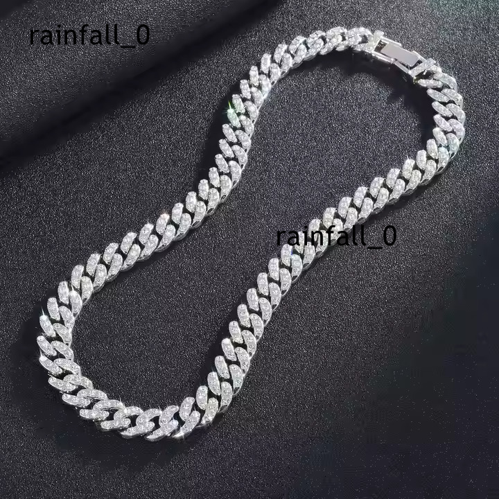 Bold 14mm Cuban Link Chain 925 Silver Moissanite Diamond Necklace Luxury Statement Jewelry for Stylish Men and Women