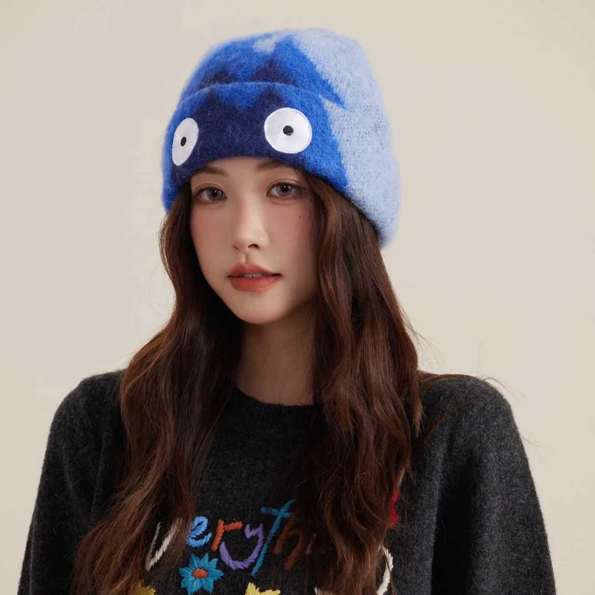 Cartoon Flame Skullies Beanie Woman Man Autumn Winter Fashion Accessories Skullcap Couple Lover Hats Street Versatile Hat GiftXJ251101