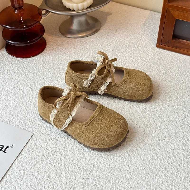 Fashion Girls Leather Shoes Sweet Spring Autumn Children Ruffled Edge Flat Shoes Elegant School Kids Causal Princess Shoes SoftT251101