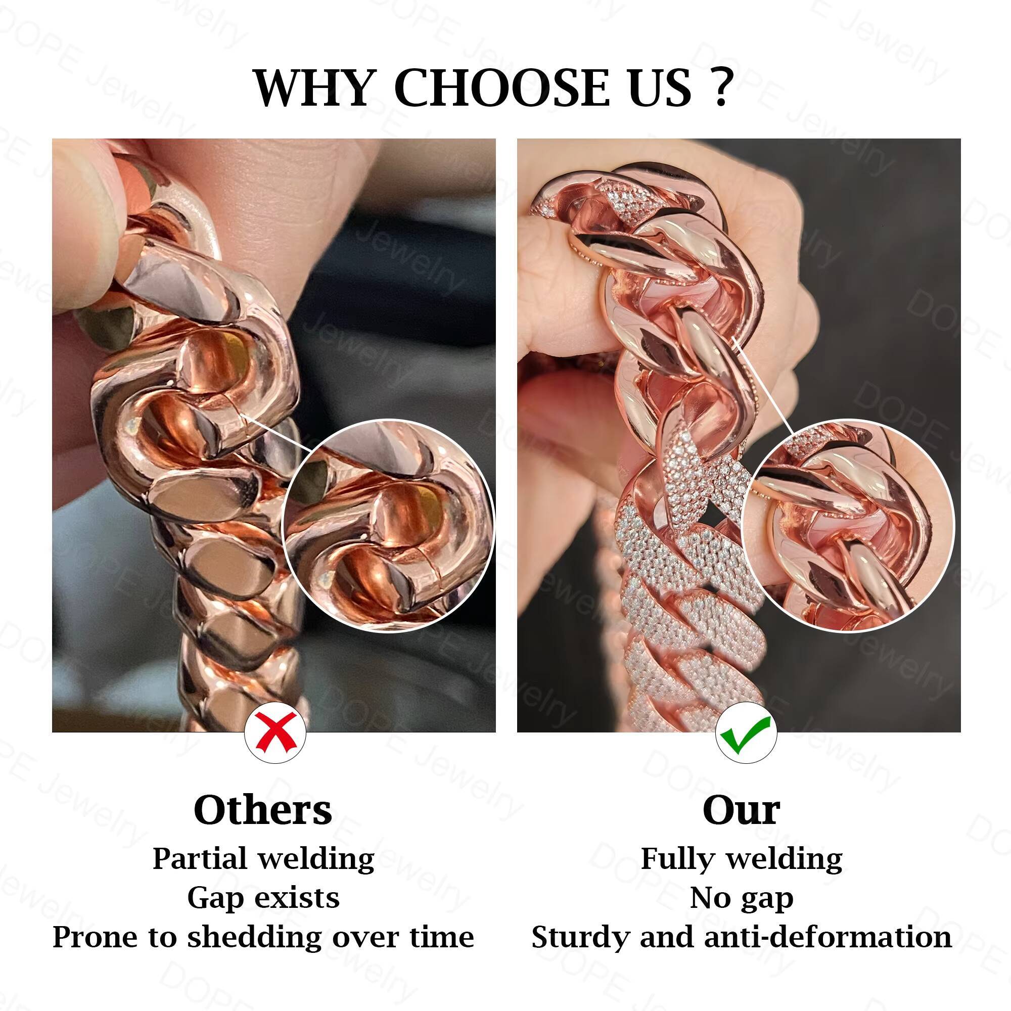 15MM Plain Cuban Chain Custom Moissanite Clasp Hiphop 925 Sliver Gold Plated Iced Out Cuban Link Chain