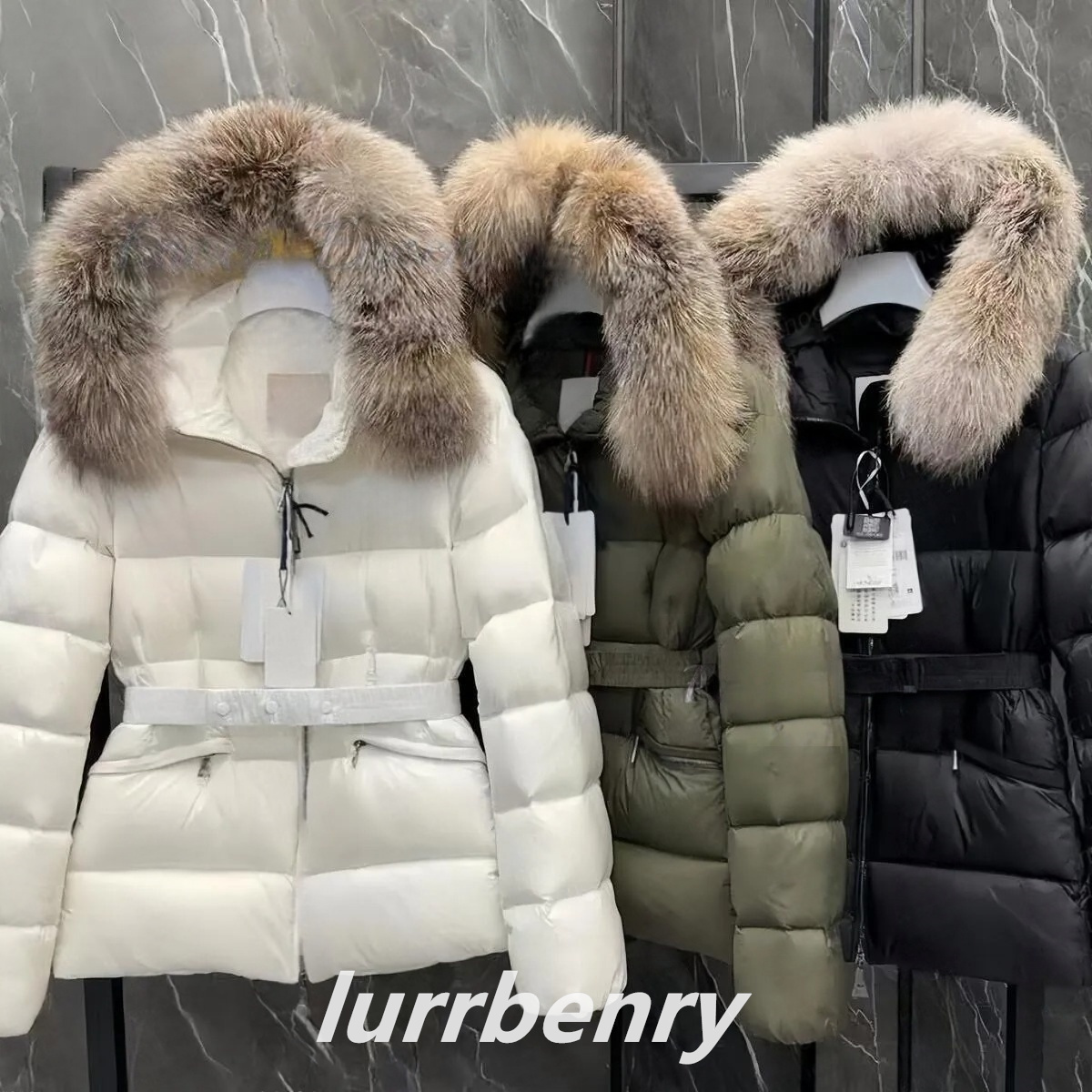 Women classic boed down jacket Coat with hood and fur trim Frost-resistant warm comfortable cotton coat with a belt Sizes suitable for ladies Thick jacket